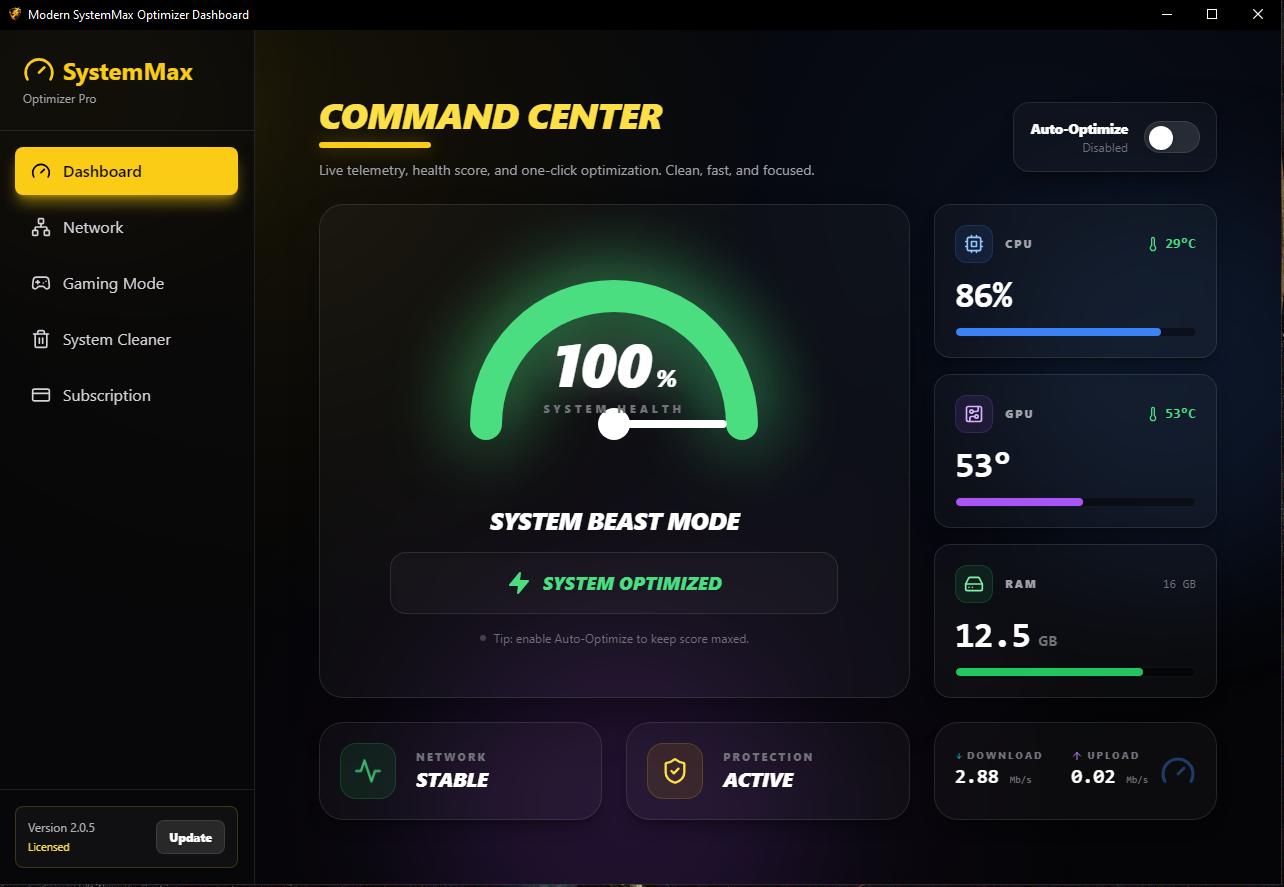 SystemMax Dashboard